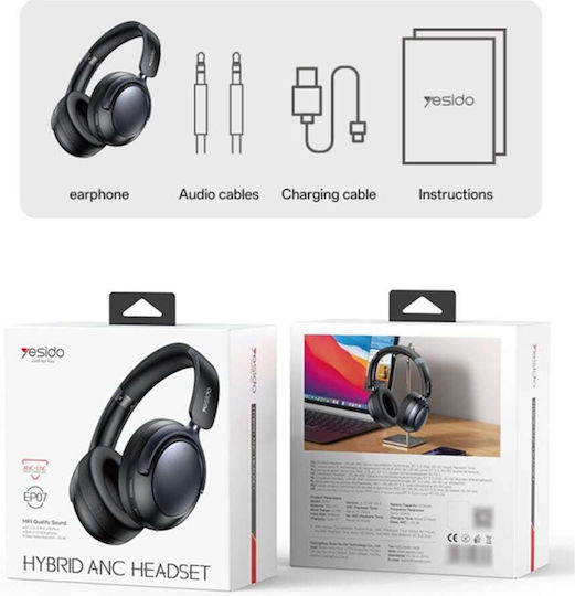 Yesido Kabellose Bluetooth Über Ohr Kopfhörer Schwarz