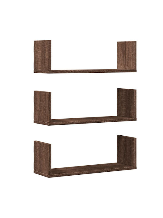 Wall Shelves Brown 3 Pieces 58x18x18 cm