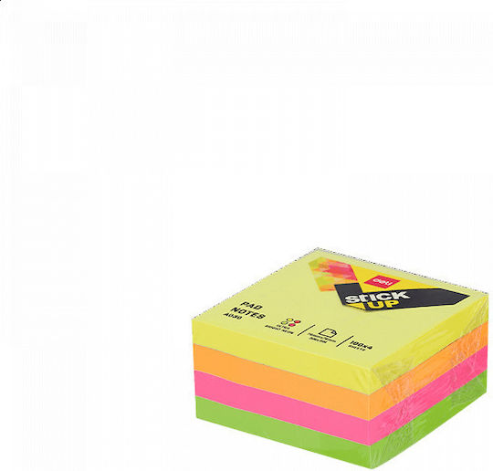 497544 Sticky Memo Cube 51x51mm 400 Sheets Deli 4 Neon Colors Pack 6 Pieces