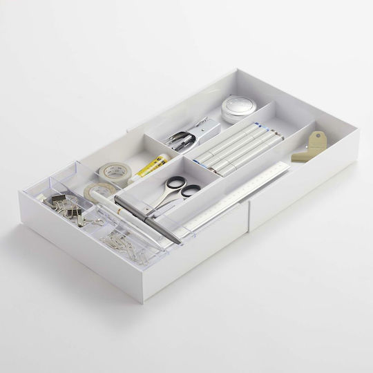 Plastic Desk Organizer in White Color 1pcs 25x24.6x5.7cm