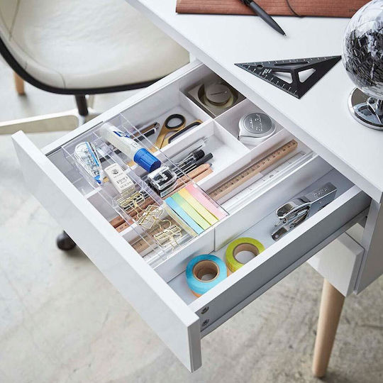 Plastic Desk Organizer in White Color 1pcs 25x24.6x5.7cm