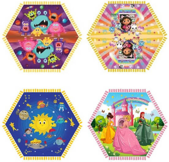 Hexagon Kite Hârtie cu Coada 100x100cm (Diverse modele/culori)