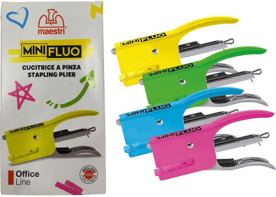 Romeo Maestri Mini Fluo Hand Stapler Staple Ability Up To 10 Sheets Various Colours