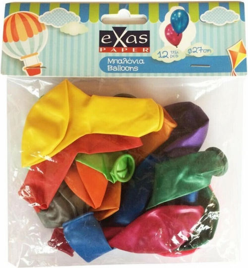 Set of 24 Balloons Latex Multicolored 24cm (Μiscellaneous colours)