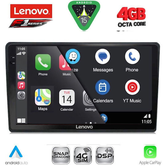 Lenovo Ηχοσύστημα Αυτοκινήτου για Audi A4 2002-2008 (Bluetooth/USB/WiFi/GPS/Apple-Carplay/Android-Auto) με Οθόνη Αφής 9"