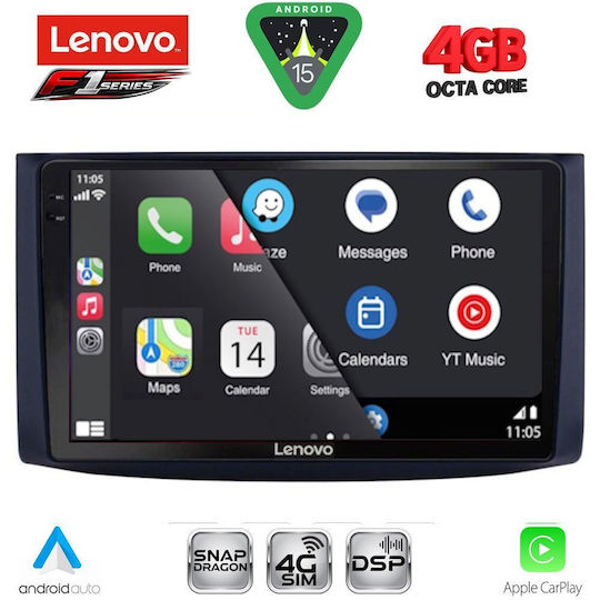 Lenovo Ηχοσύστημα Αυτοκινήτου για Chevrolet Aveo 2006-2010 (Bluetooth/USB/WiFi/GPS/Apple-Carplay/Android-Auto) με Οθόνη Αφής 9"