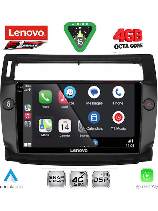 Lenovo Car Audio System for Citroen C4 2004-2011 Bluetooth USB WiFi GPS Apple CarPlay Android Auto with 9" Touch Screen