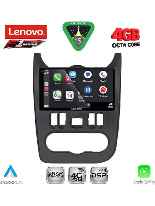 Lenovo Car Audio System for Renault Logan Dacia Duster Logan Sandero 2006-2012 Bluetooth USB WiFi GPS Apple CarPlay Android Auto with 9" Touch Screen
