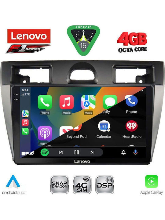 Lenovo Car Audio System for Ford Fiesta 2005-2008 Bluetooth USB WiFi GPS Apple CarPlay Android Auto with 9" Touch Screen