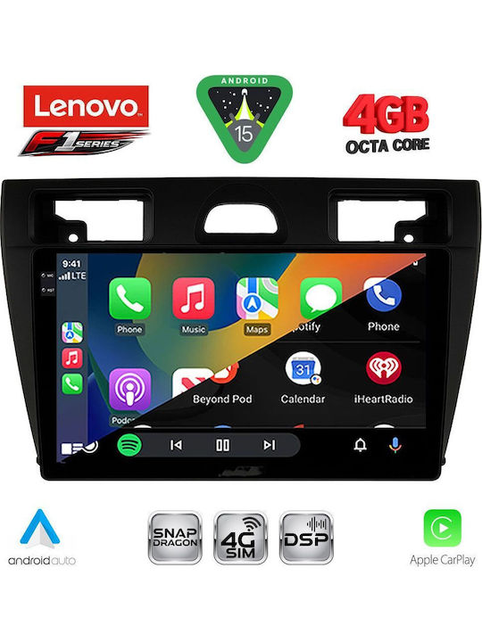 Lenovo Car Audio System for Ford Fiesta 2005-2008 Bluetooth USB WiFi GPS Apple CarPlay Android Auto with 9" Touch Screen