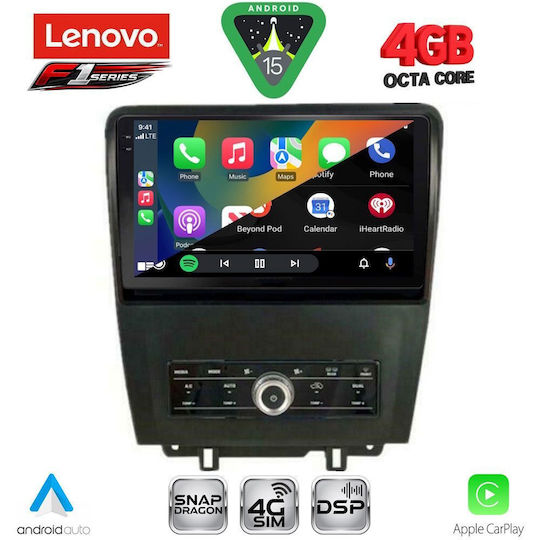 Lenovo Car Audio System for Ford Mustang 2010-2015 Bluetooth USB WiFi GPS Apple CarPlay Android Auto with 9" Touch Screen