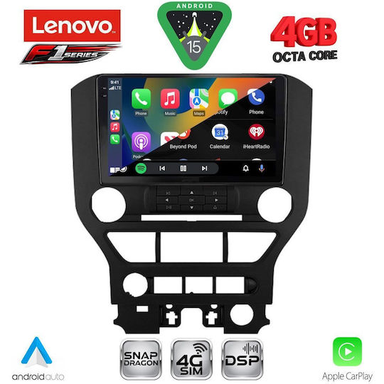 Lenovo Ηχοσύστημα Αυτοκινήτου για Ford Mustang 2015-2020 (Bluetooth/USB/WiFi/GPS/Apple-Carplay/Android-Auto) με Οθόνη Αφής 9"