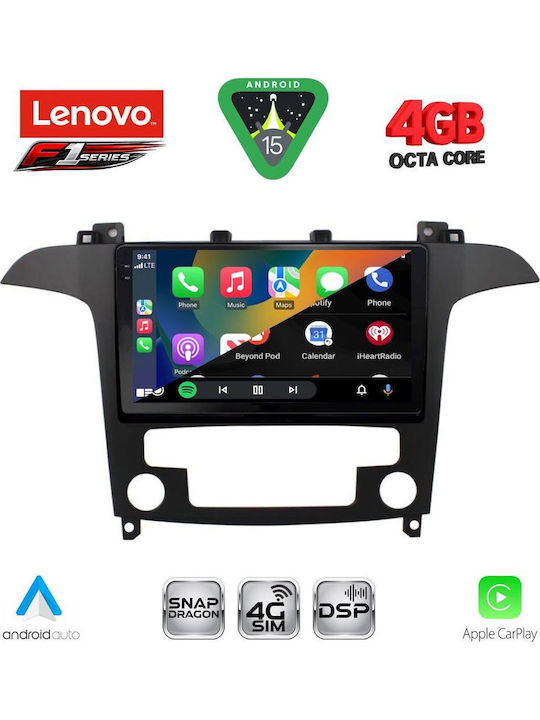 Lenovo Car Audio System for Ford S-Max 2006-2014 with Clima Bluetooth USB WiFi GPS Apple CarPlay Android Auto with 9" Touch Screen