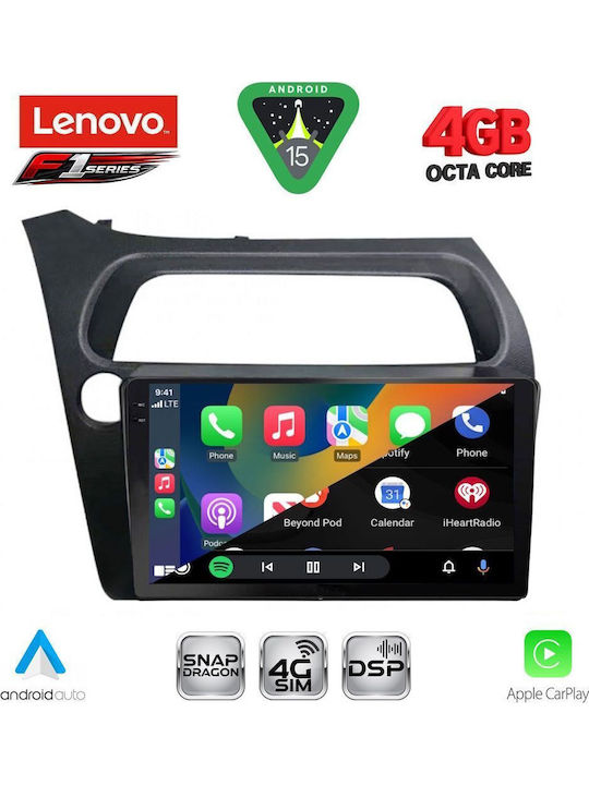 Lenovo Car Audio System for Honda Civic 2006-2012 Bluetooth USB WiFi GPS Apple CarPlay Android Auto with 9" Touch Screen