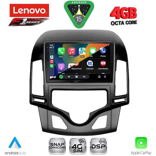 Lenovo Car Audio System for Hyundai i30 2007-2012 with Clima Bluetooth USB WiFi GPS Apple CarPlay Android Auto with 9" Touch Screen