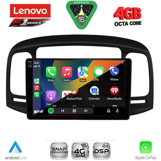 Lenovo Car Audio System for Hyundai Accent 2005-2012 Bluetooth USB WiFi GPS Apple CarPlay Android Auto with 9" Touch Screen