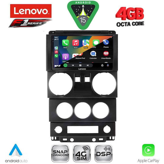 Lenovo Ηχοσύστημα Αυτοκινήτου για Jeep Wrangler 2006-2011 (Bluetooth/USB/WiFi/GPS/Apple-Carplay/Android-Auto) με Οθόνη Αφής 9"