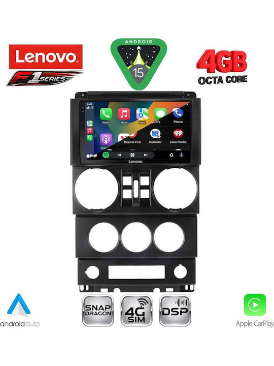 Lenovo Car Audio System for Jeep Wrangler 2006-2011 Bluetooth USB WiFi GPS Apple CarPlay Android Auto with 9" Touch Screen