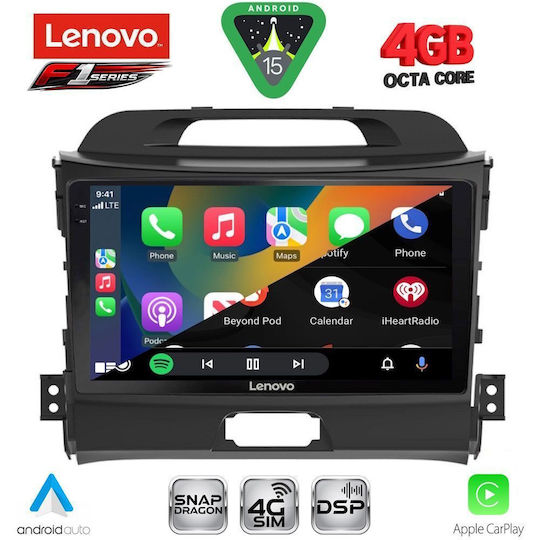 Lenovo Ηχοσύστημα Αυτοκινήτου για Kia Sportage 2010-2015 (Bluetooth/USB/WiFi/GPS/Apple-Carplay/Android-Auto) με Οθόνη Αφής 9"