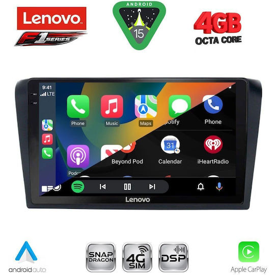 Lenovo Ηχοσύστημα Αυτοκινήτου για Mazda 3 2003-2008 (Bluetooth/USB/WiFi/GPS/Apple-Carplay/Android-Auto) με Οθόνη Αφής 9"