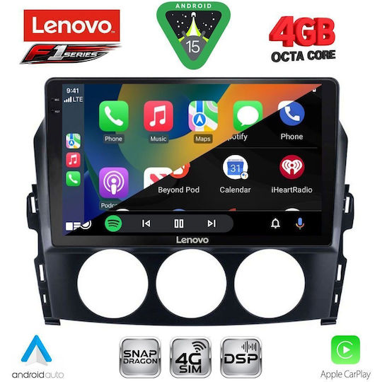 Lenovo Car Audio System for Mazda MX-5 2005-2015 Bluetooth USB WiFi GPS Apple CarPlay Android Auto with 9" Touch Screen