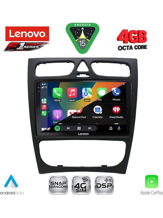 Lenovo Car Audio System for Mercedes-Benz C Class 1999-2004 (Bluetooth/USB/WiFi/GPS/Apple CarPlay/Android Auto) with 9" Touch Screen