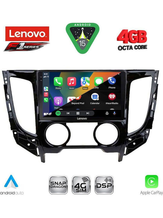 Lenovo Car Audio System for Mitsubishi L200 2015-2019 with A/C Bluetooth USB WiFi GPS Apple CarPlay Android Auto with 9" Touch Screen