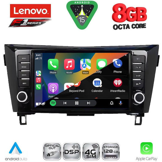 Lenovo Car Audio System for Nissan Qashqai / X-Trail 2014-2021 (Bluetooth/USB/WiFi/GPS/Apple CarPlay/Android Auto) with 9" Touch Screen