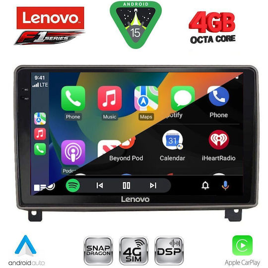 Lenovo Ηχοσύστημα Αυτοκινήτου για Peugeot 407 2004-2011 (Bluetooth/USB/WiFi/GPS/Apple-Carplay/Android-Auto) με Οθόνη Αφής 9"