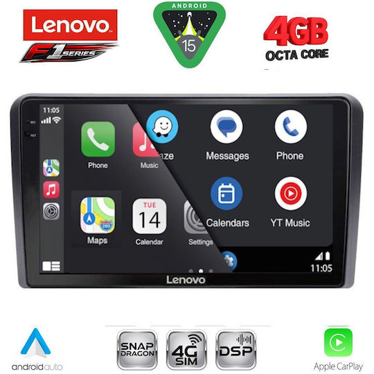 Lenovo Ηχοσύστημα Αυτοκινήτου για Peugeot 308 2013-2021 (Bluetooth/USB/WiFi/GPS/Apple-Carplay/Android-Auto) με Οθόνη Αφής 9"