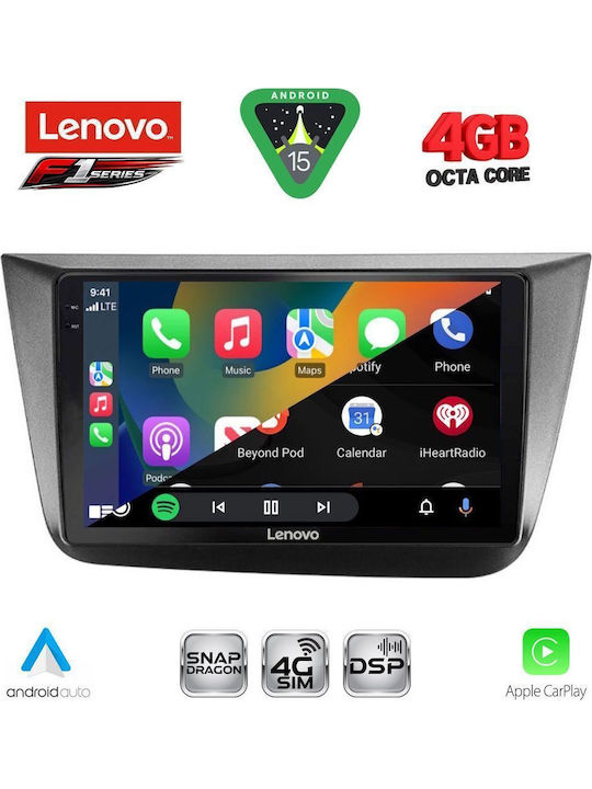 Lenovo Car Audio System for Seat Altea 2004-2015 Bluetooth USB WiFi GPS Apple CarPlay Android Auto with 9" Touch Screen