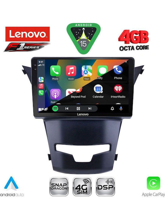Lenovo Car Audio System for Ssangyong Korando 2014-2019 (Bluetooth/USB/WiFi/GPS/Apple CarPlay/Android Auto) with 9" Touch Screen