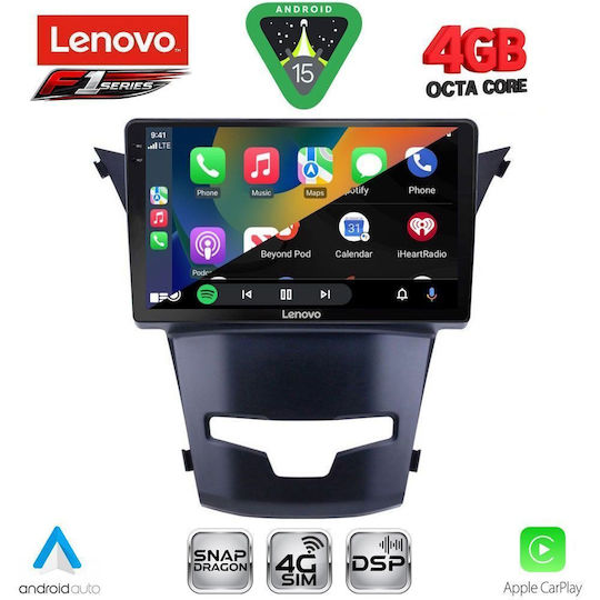 Lenovo Ηχοσύστημα Αυτοκινήτου για Ssangyong Korando 2014-2019 (Bluetooth/USB/WiFi/GPS/Apple-Carplay/Android-Auto) με Οθόνη Αφής 9"