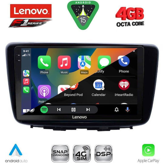 Lenovo Ηχοσύστημα Αυτοκινήτου για Suzuki Baleno 2016-2022 (Bluetooth/USB/WiFi/GPS/Apple-Carplay/Android-Auto) με Οθόνη Αφής 9"