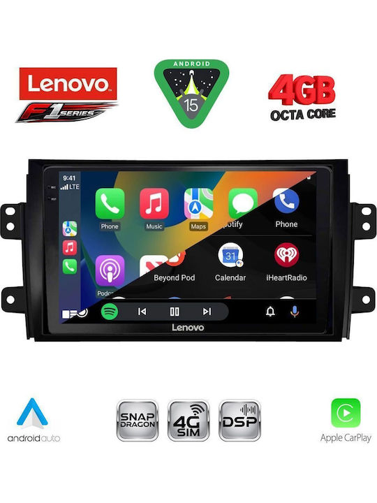 Lenovo Car Audio System for Fiat Sedici Suzuki SX4 2005-2013 Bluetooth USB WiFi GPS Apple CarPlay Android Auto with 9" Touch Screen