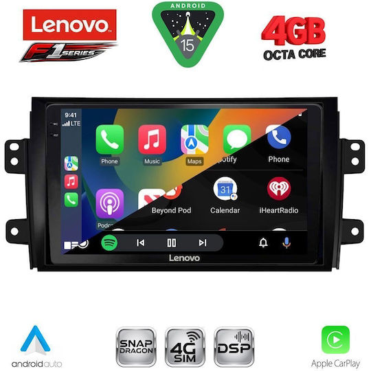 Lenovo Car Audio System for Fiat Sedici Suzuki SX4 2005-2013 Bluetooth USB WiFi GPS Apple CarPlay Android Auto with 9" Touch Screen