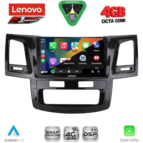 Lenovo Ηχοσύστημα Αυτοκινήτου για Toyota Hilux 2005-2016 (Bluetooth/USB/WiFi/GPS/Apple-Carplay/Android-Auto) με Οθόνη Αφής 9"