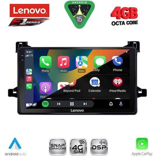 Lenovo Ηχοσύστημα Αυτοκινήτου για Toyota Prius 2016-2020 (Bluetooth/USB/WiFi/GPS/Apple-Carplay/Android-Auto) με Οθόνη Αφής 9"