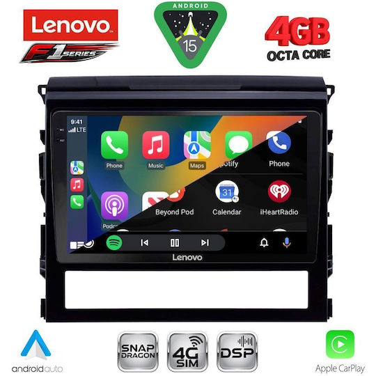 Lenovo Ηχοσύστημα Αυτοκινήτου για Toyota Land Cruiser 2016-2019 (Bluetooth/USB/WiFi/GPS/Apple-Carplay/Android-Auto) με Οθόνη Αφής 9"