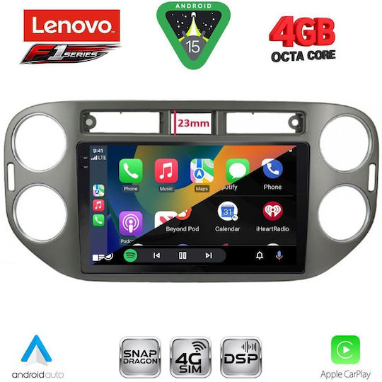 Lenovo Ηχοσύστημα Αυτοκινήτου για Volkswagen Tiguan 2011-2016 (Bluetooth/USB/WiFi/GPS/Apple-Carplay/Android-Auto) με Οθόνη Αφής 9"