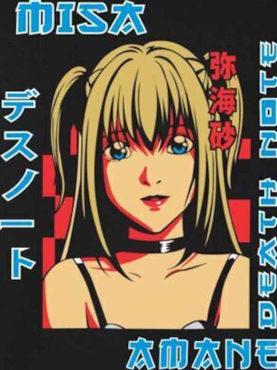 Hoodie Misa Amane Death Note Stylized Portrait Pop Culture Black