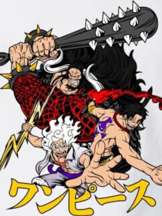 Kinderoberteile T-Shirt Weiß Legendäres Trio aus One Piece