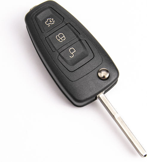 Car Key Shell with HU101 Blade with 3 Buttons for Ford