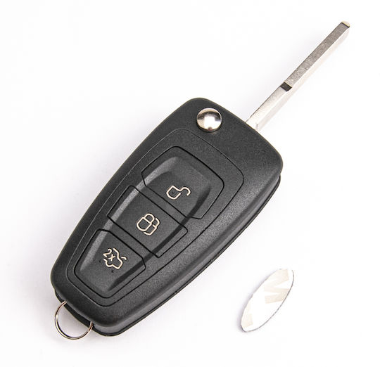Car Key Shell with HU101 Blade with 3 Buttons for Ford