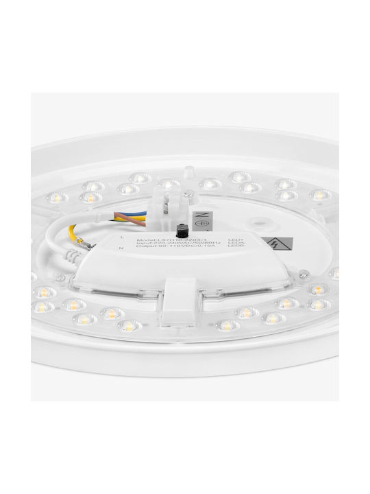 Navaris Ceiling Light 42cm White with Integrated LED and Remote Control