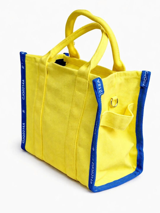 Fabric Women's Tote Handbag Yellow