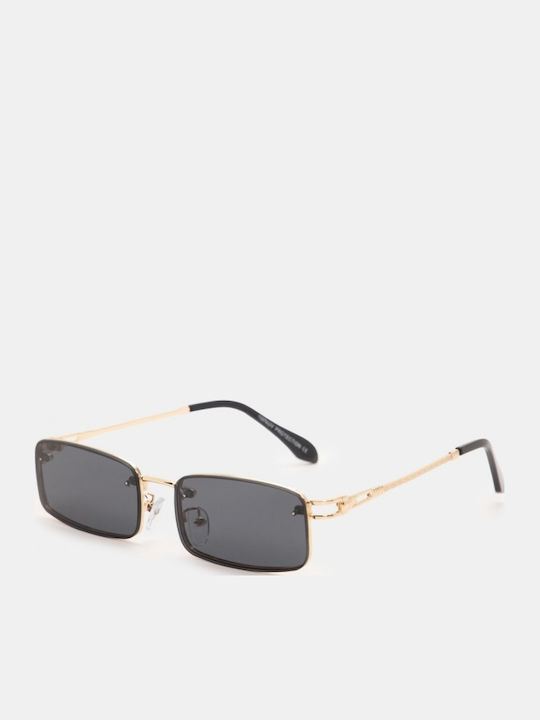 Luigi Black Sunglasses With Metallic Frame Luigi Black Sunglasses With Metallic Frame