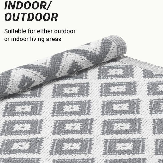 Jemidi24 Χαλί Εξωτερικού Χώρου Ορθογώνιο White/grey 120x180cm