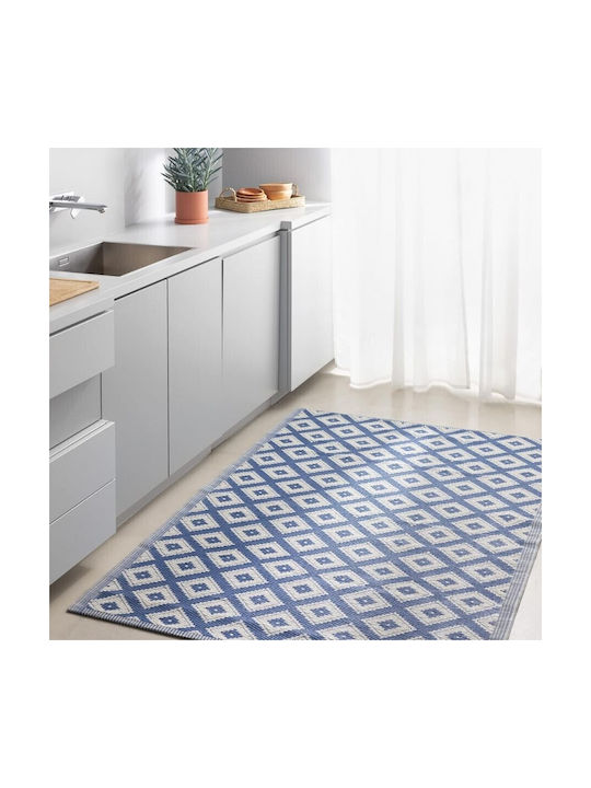 Jemidi24 Χαλί Εξωτερικού Χώρου Ορθογώνιο White/blue 120x180cm