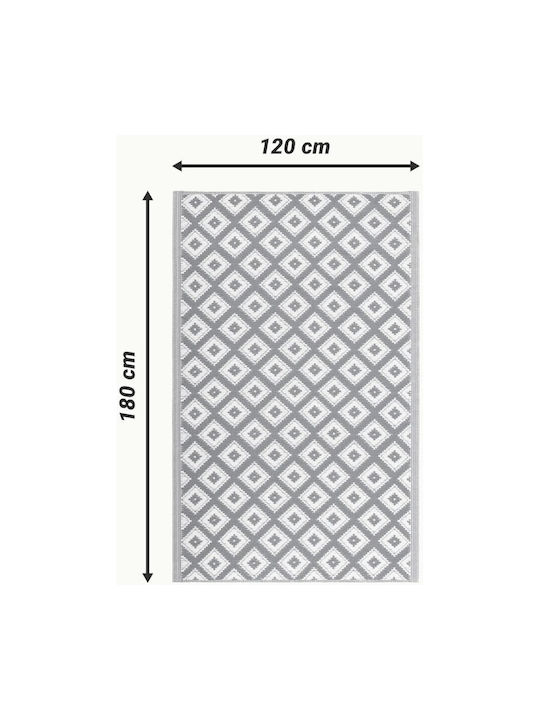 Jemidi24 Covor De Exterior Rectangular Alb/Gri 120x180cm